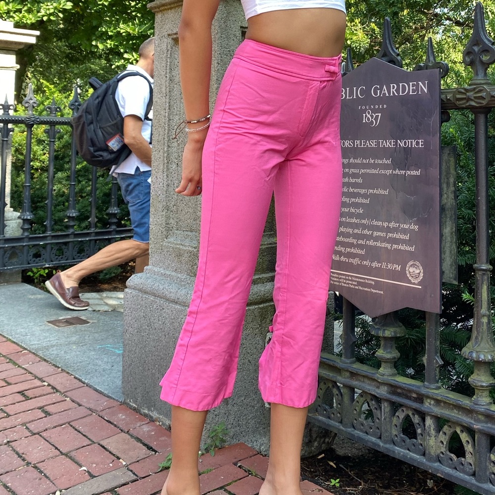Fun pink pants with bows